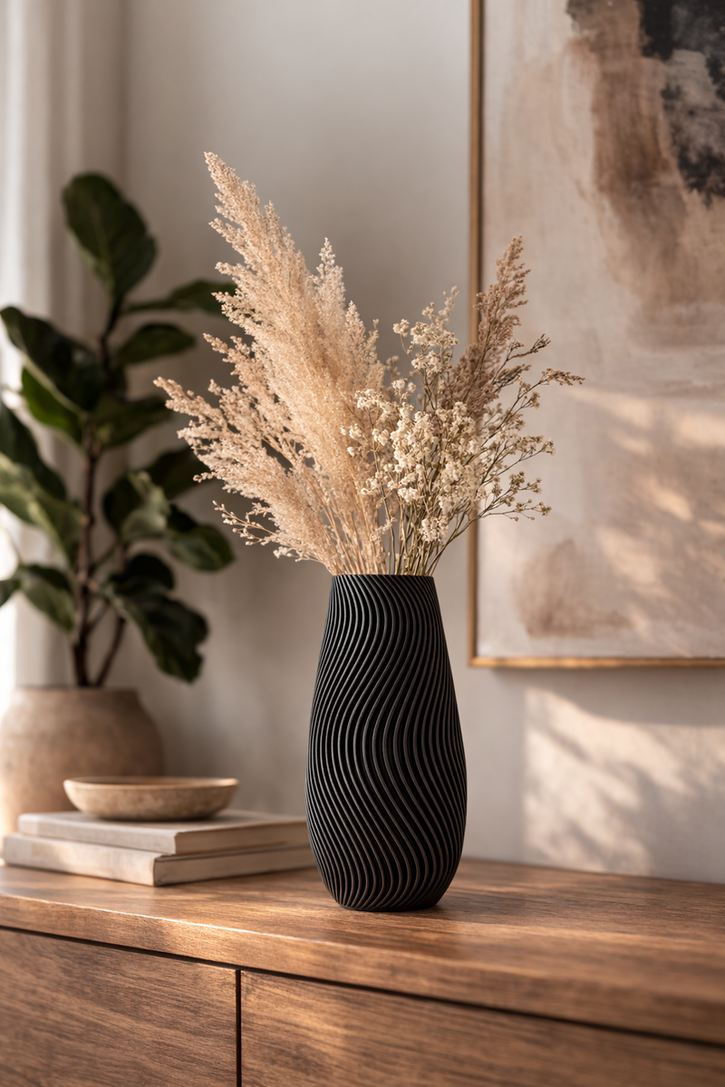 Helix Noir Vase