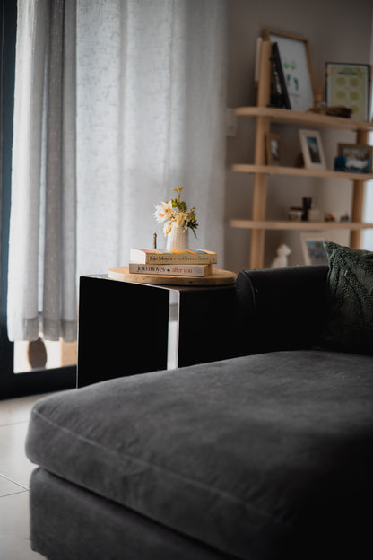 Raw Steel & Wood Side Table