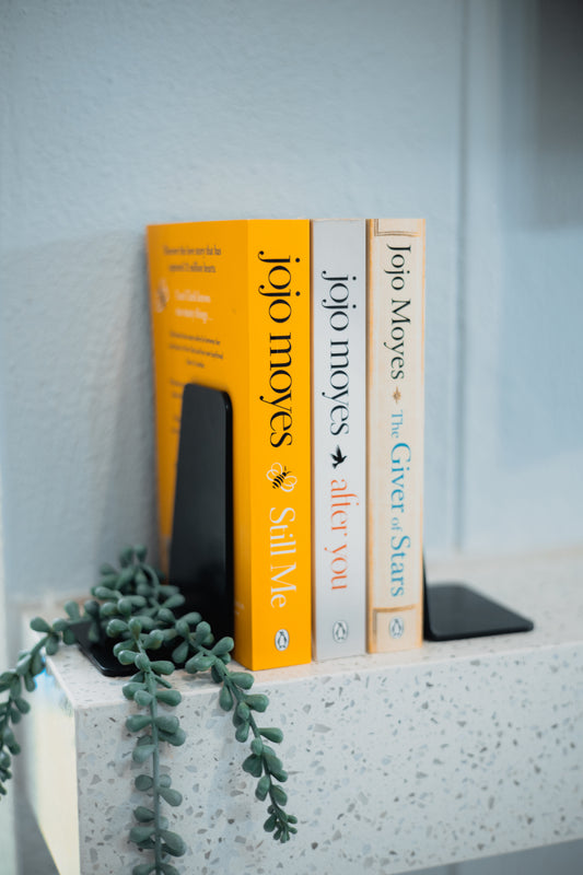 Minimalist Sheet Metal Book Stands – Pair
