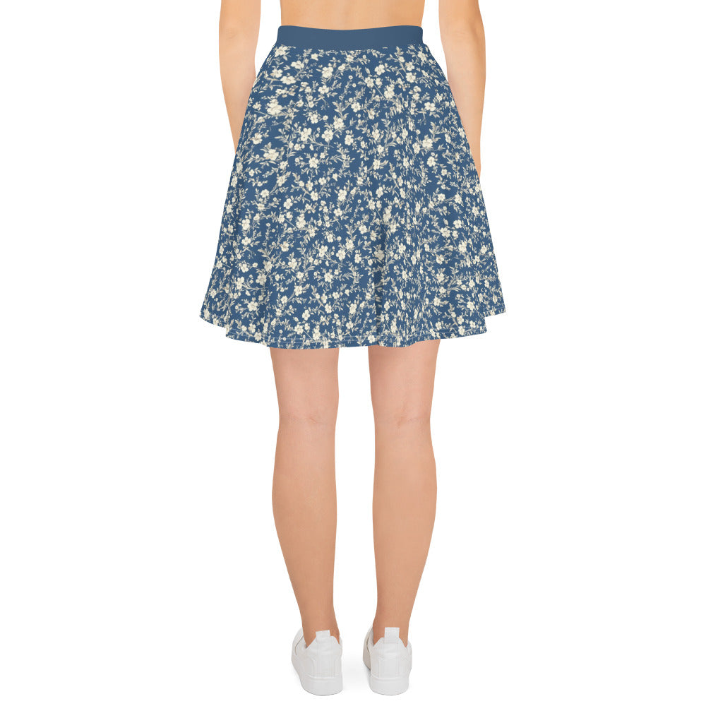 Women's Blue Floral Skirt