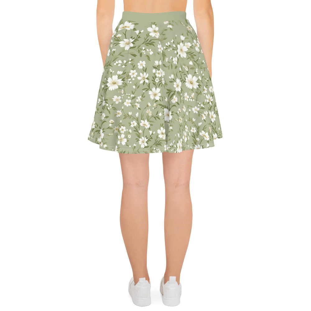 Women's Green Floral Skirt