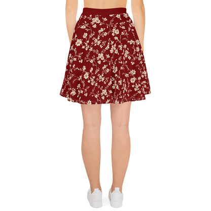 Women's Red Floral Skirt