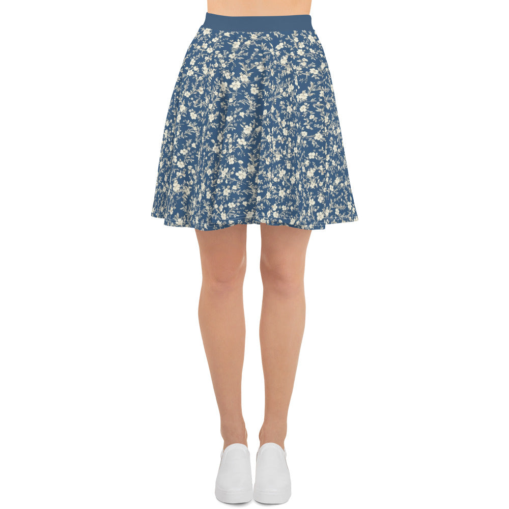 Women's Blue Floral Skirt