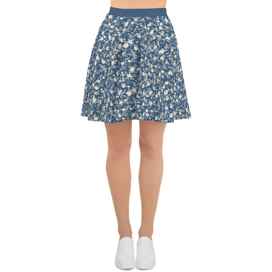 Women's Blue Floral Skirt