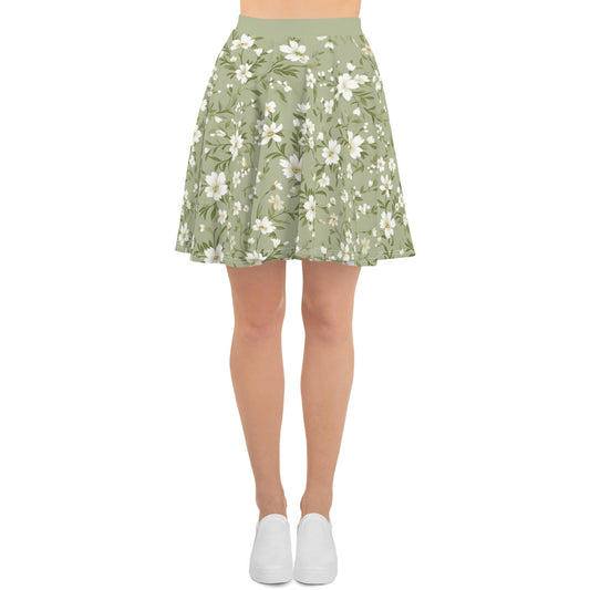 Women's Green Floral Skirt