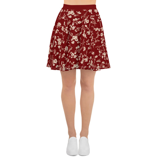 Women's Red Floral Skirt