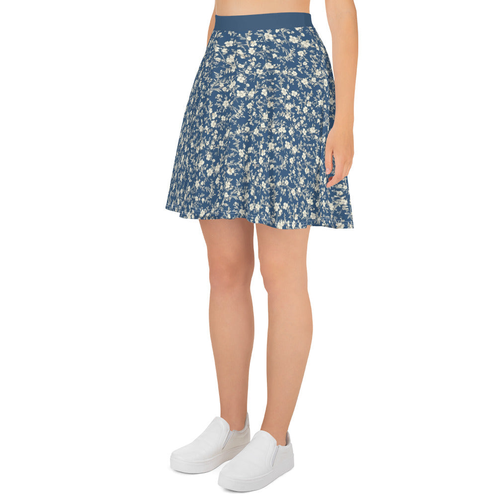 Women's Blue Floral Skirt