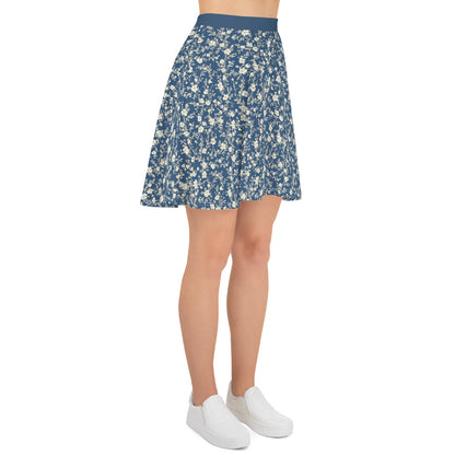 Women's Blue Floral Skirt