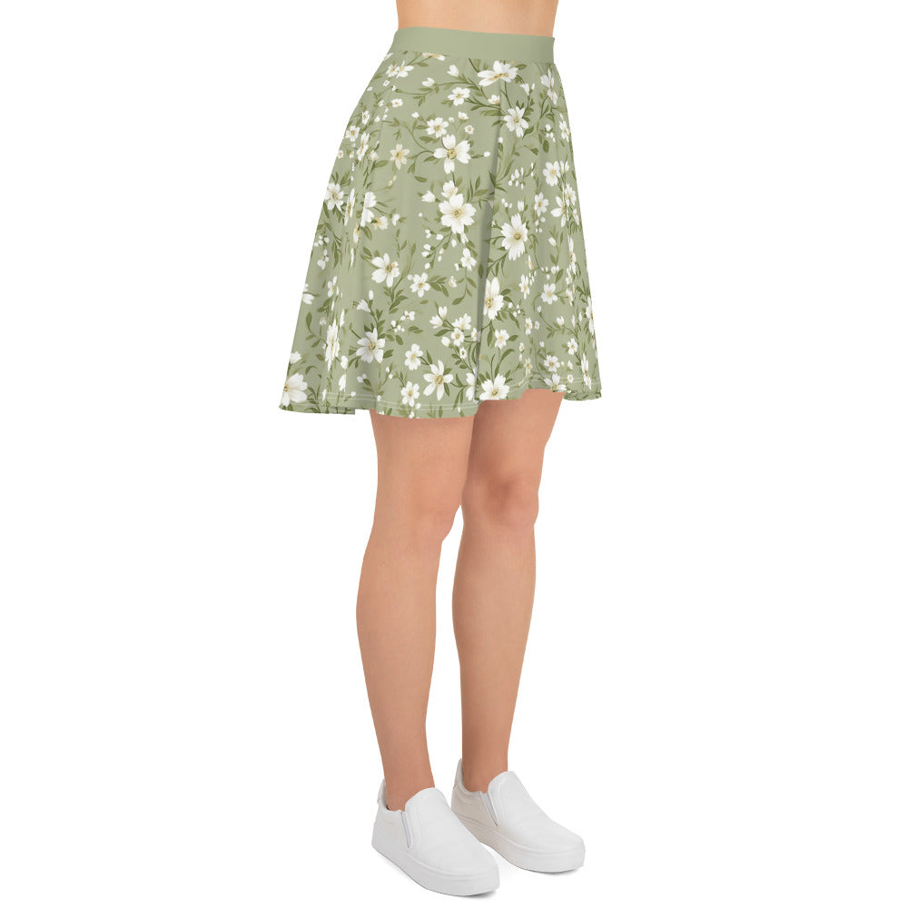 Women's Green Floral Skirt