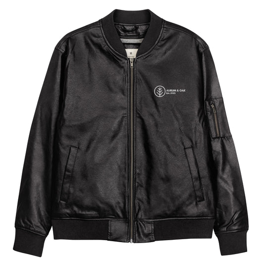 Men's Leather Bomber Jacket