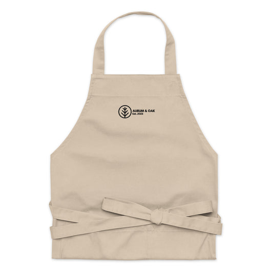 Embroidered Organic cotton apron